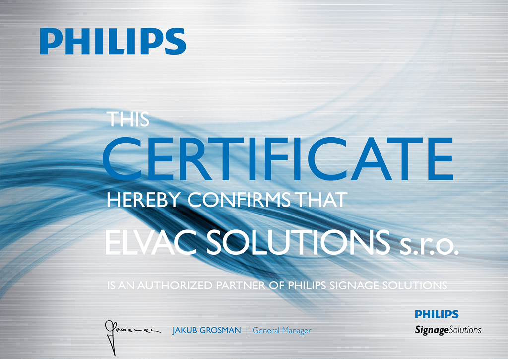 PHILIPS Signage Solutions Certificate